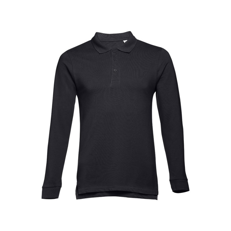 THC BERN II. Polo à manches longues en coton cardé pour hommes