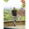 THC ROME. Polo bicolore en coton pour hommes