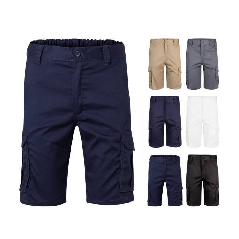 VL HEBE. Bermuda stretch, multipoches (240g/m²), en coton (46%), EME (38%) et polyester (16%)