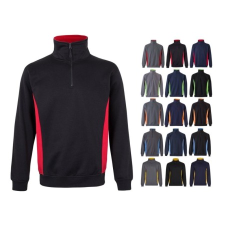 VL SVAROG. Sweat bicolore en éponge (260g/m²), en polyester (65%) et coton (35%)