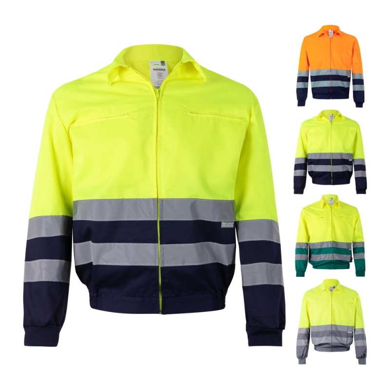VL NEPTUNE. Veste en sergé bicolore (210g/m²) en polyester (80%) et coton (20%)