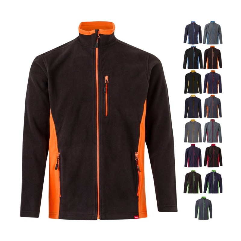 VL GERAS. Veste polaire bicolore (220g/m²) en polyester (100%)