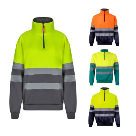VL THOR. Sweatshirt bicolore (300g/m²) en polyester éponge (100%)