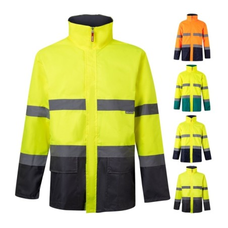VL THEMIS LARGE. Parka bicolore (190g/m²), en polyester (100%), avec finition PU