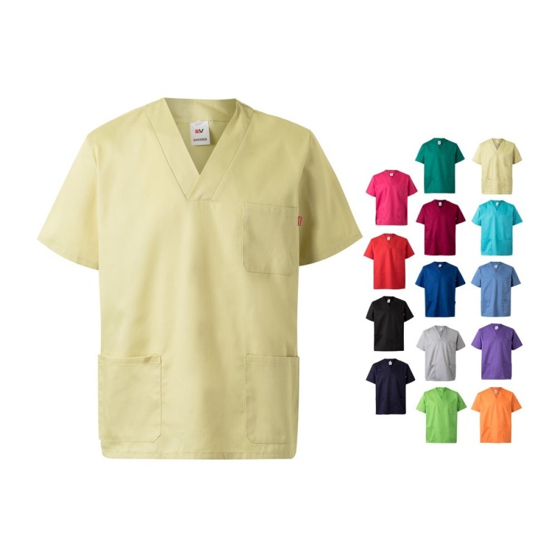 VL ILLAPA. Tunique en sergé (190g/m²) à manches courtes, en polyester (65%) et coton (35%)