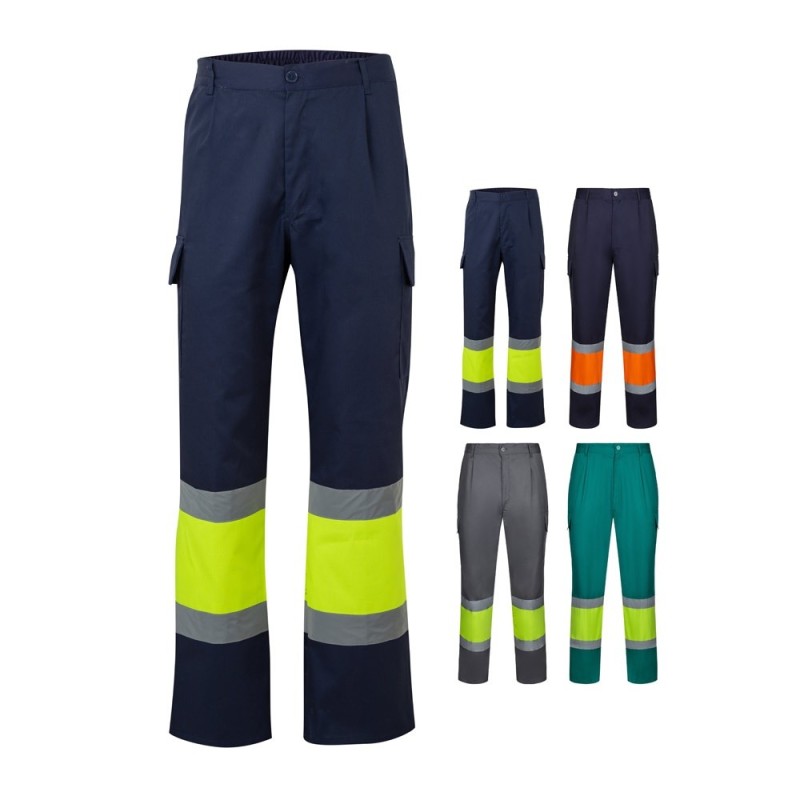 VL ARTEMIS. Pantalon bicolore en sergé (190g/m²), en coton (20%) et polyester (80%)