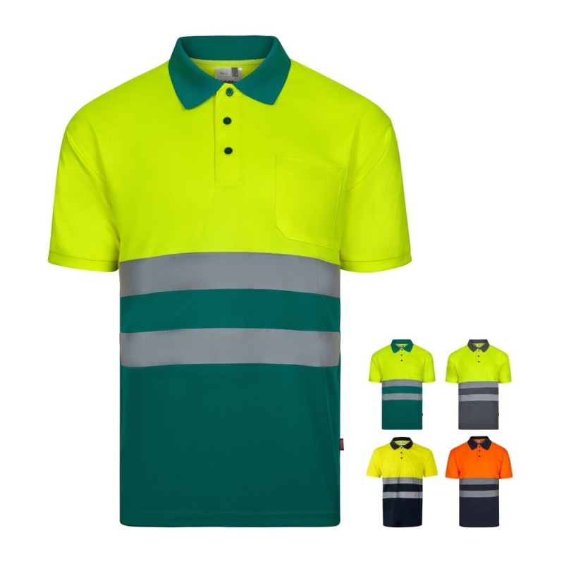 VL FORTUNA. Polo Bird-eye (140g/m²) à manches courtes, en polyester (100%)