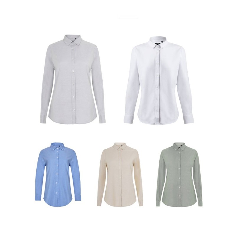 VL PRITHVI WOMEN. Chemise Oxford (180 g/m²) pour femmes, composée de coton (50 %), polyester (45 %) et élasthanne (5 %)
