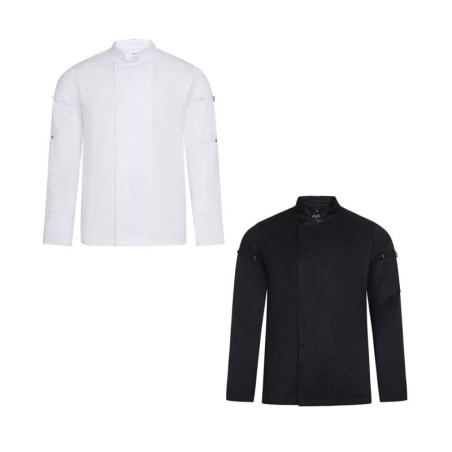 VL AGNI. Veste de cuisine unisexe (190 g/m²) en coton (35 %) et polyester recyclé (65 %)