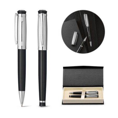 ORLANDO. Set de stylo et de roller en métal avec clip
