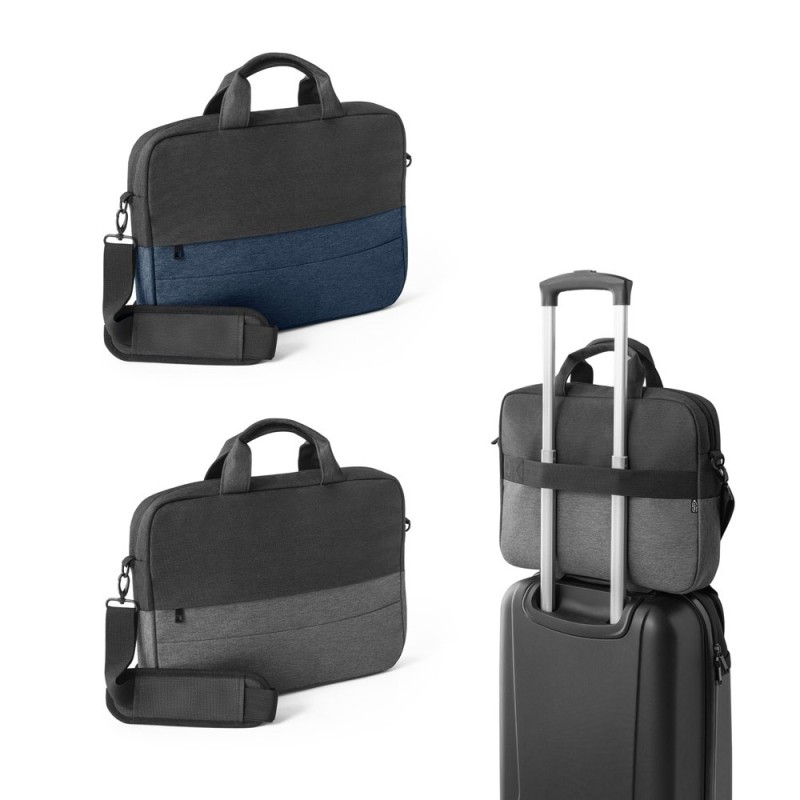 GENOA. Sacoche matelassée pour ordinateur portable 15" en polyester recyclé haute densité 600D