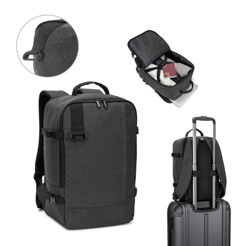 CIES. Sac à dos conforme aux dimensions requises par les compagnies aériennes, en polyester recyclé 600D haute densité