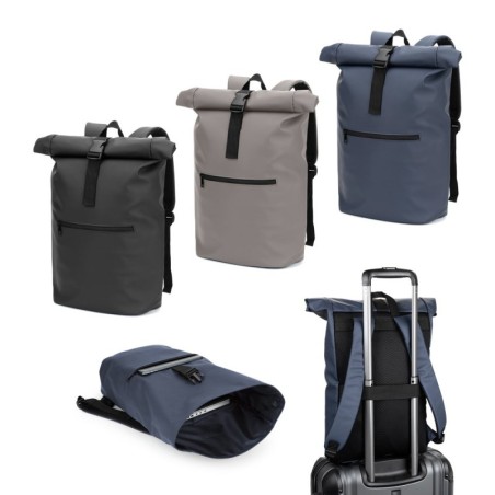 PORTLAND. Sac à dos à enroulement en PU avec poche pour ordinateur portable 16 pouces