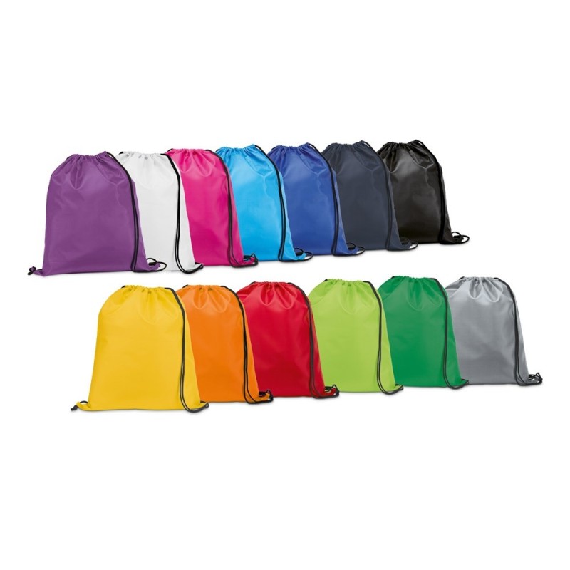 CARNABY. Sac à dos 210D avec cordons de serrage noirs
