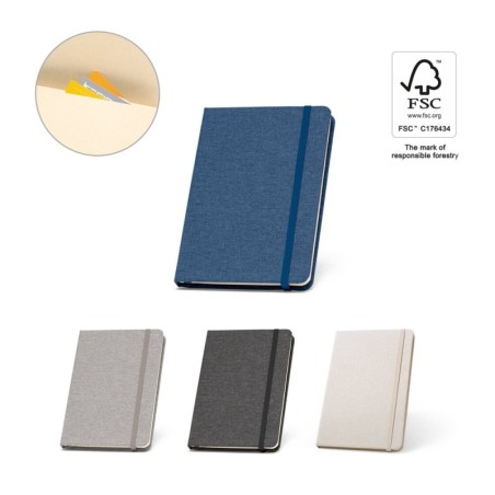 BOYD. Bloc-notes de notes A5 en polyester recyclé (100% rPET) avec pages lignées