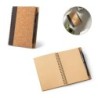VICENTE. Carnet B6 en liège et polyester recyclé (100% rPET) avec stylo bille