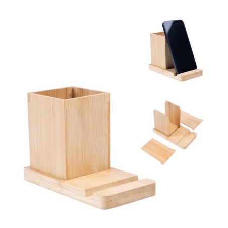 ERWIN. Set de bureau avec support pour téléphone portable et gobelet