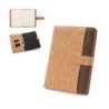 FIELDING. Classeur A5 en liège et polyester recyclé (100 % rPET) avec bloc-notes amovible