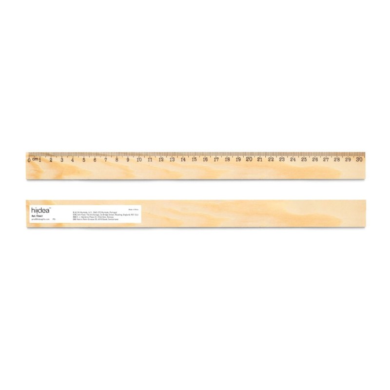 WESLEY 30. Règle en bois de pin avec échelle graduée de 30 cm