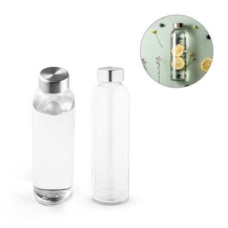 SOLER. Bouteille en verre 500mL avec bouchon en acier inox à sublimation
