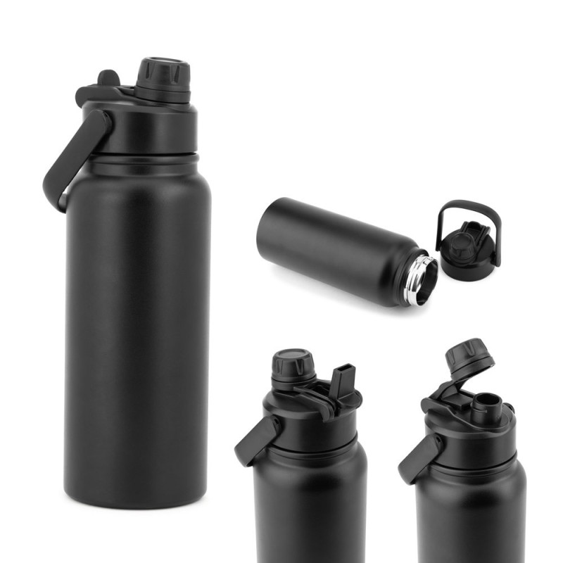 ALCARAZ. Bouteille en acier inoxydable (90 % recyclé), à double paroi isolée sous vide