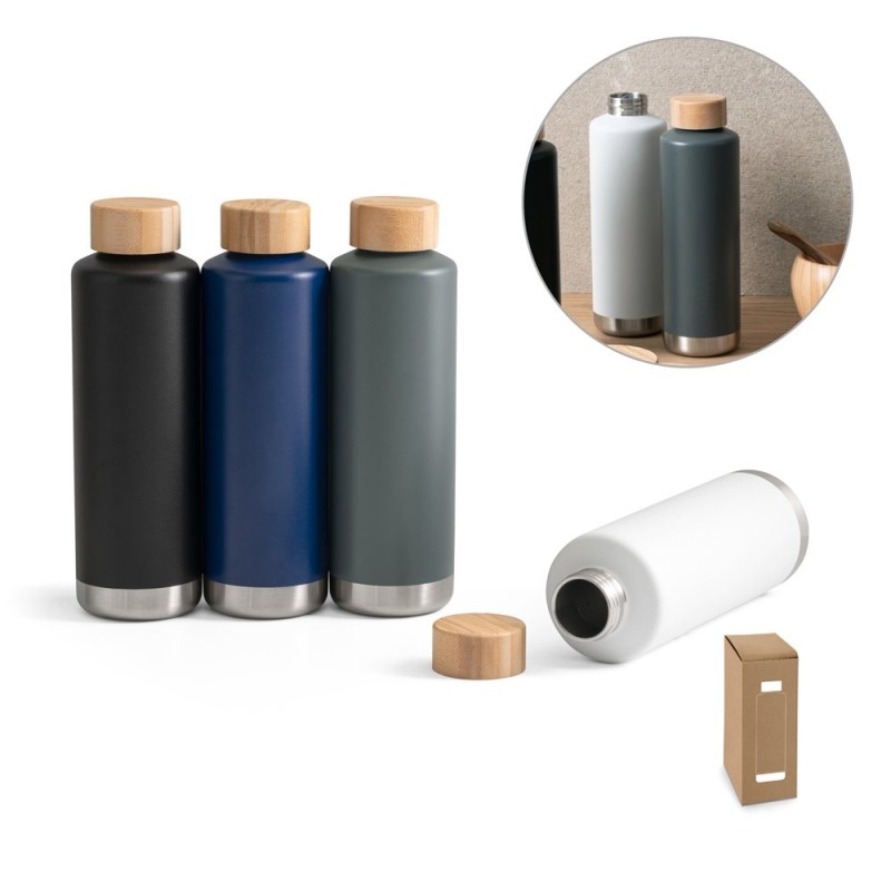 NORRE BOTTLE. Bouteille en acier inoxydable (36% recyclée) avec double paroi isolée sous vide 640 mL