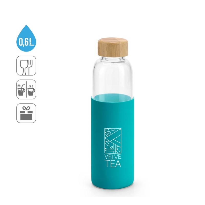 DAKAR. Bouteille 600mL en bambou et verre borosilicate