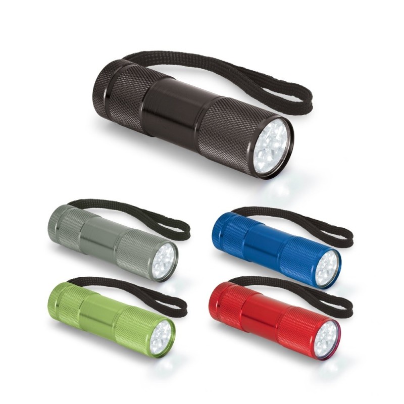 FLASHY. Lampe de poche en aluminium avec 9 LED