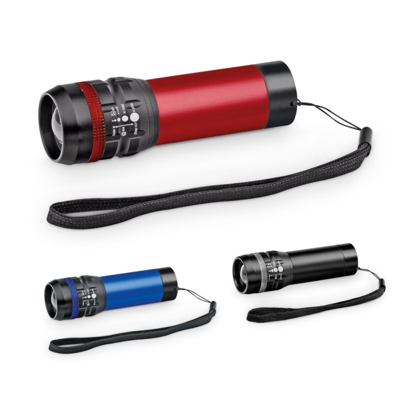 ZOOMIN. Lampe de poche en aluminium avec fonction zoom avec 3 modes d'éclairage