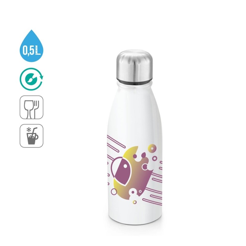 BILLY. Bouteille en aluminium 500mL avec bouchon en acier inox à sublimation