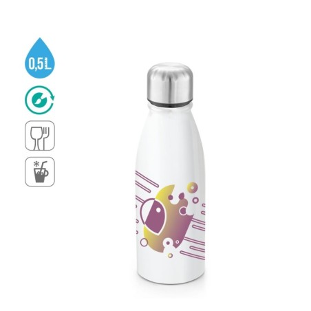 BILLY. Bouteille en aluminium 500mL avec bouchon en acier inox à sublimation