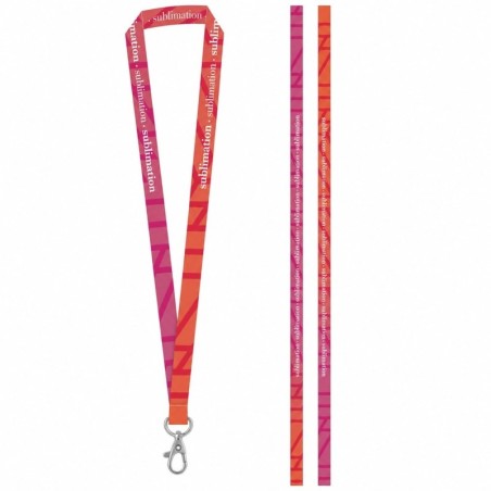 BRIGHTON S. Échantillon imprimé de SET Lanyard SUBLIMATION Long II (20 mm) avec mousqueton à porte de 20 mm