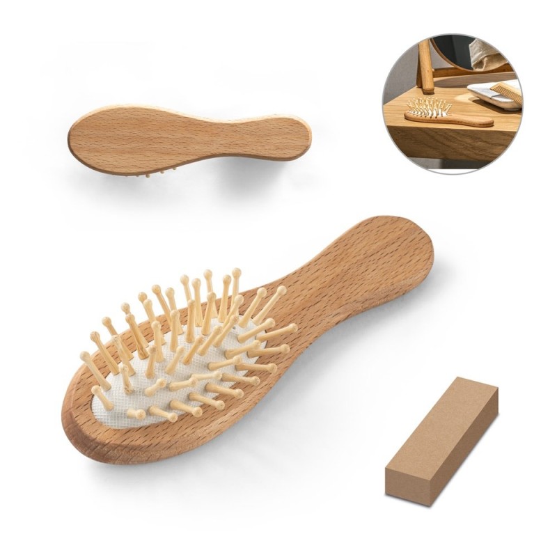 DERN. Brosse à cheveux en bois avec dents en bambou