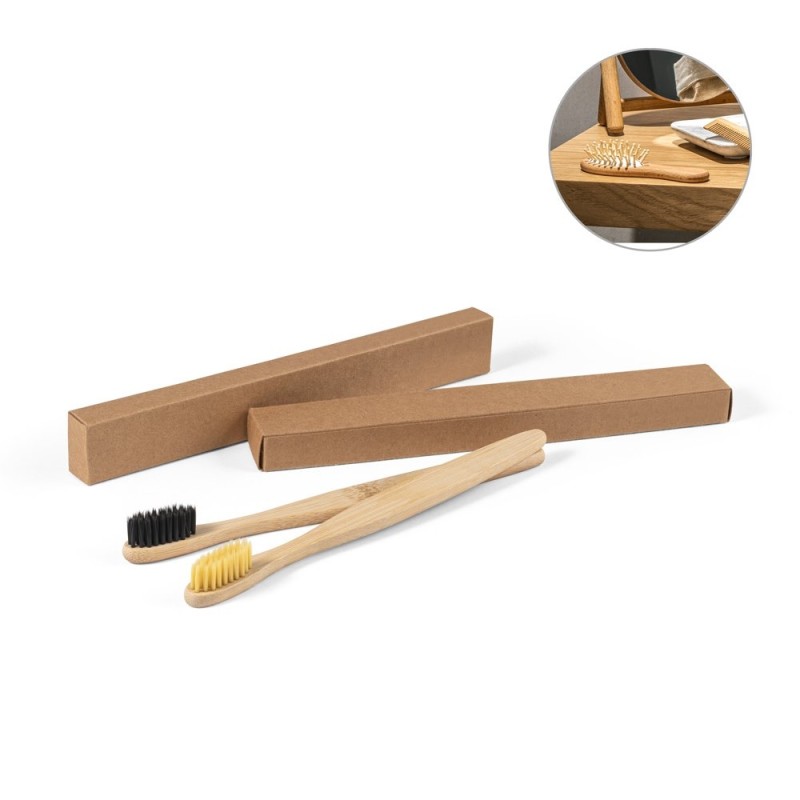 DELANY. Brosse à dents avec corps en bambou et dents en nylon
