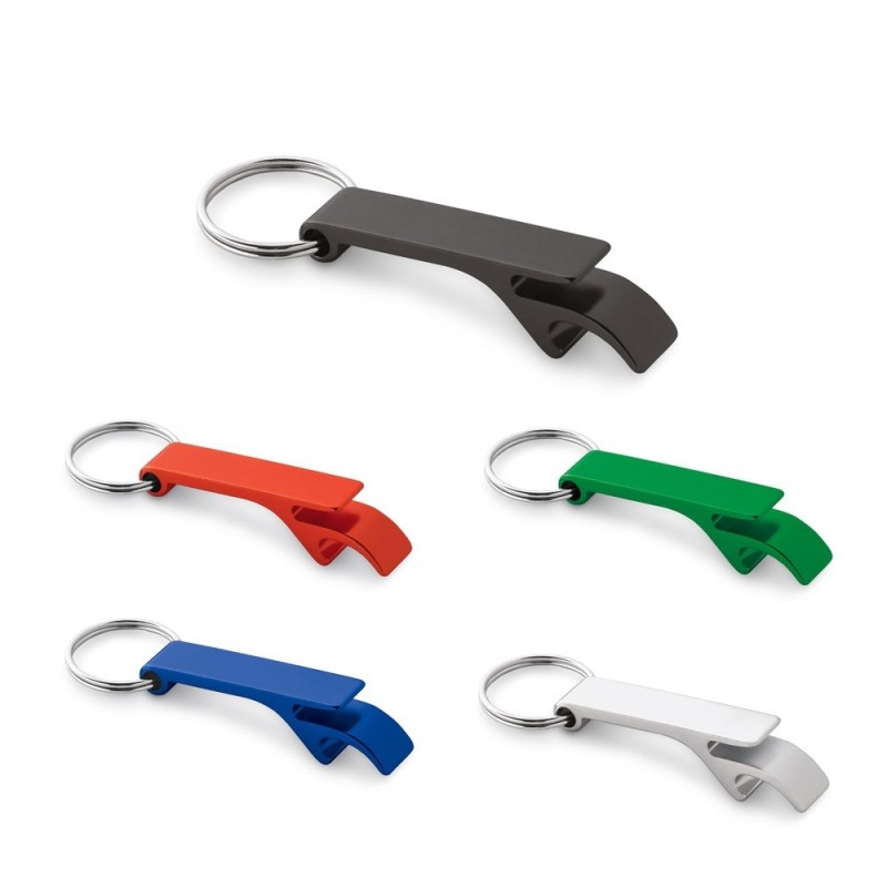 RE-BAITT. Porte-clés avec décapsuleur en aluminium recyclé (100% rAL)