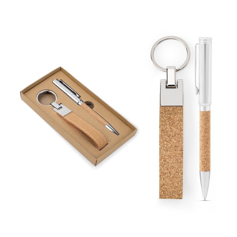 Set stylo à bille et porte-clés EVANS