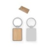 GASTON RECTANGULAR. Porte-clés rectangulaire en zinc et bambou