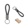 KETCHUM. Porte-clés rectangulaire en cordon tressé en polyester (dont 21 % recyclé) et polyuréthane (79 % recyclé)