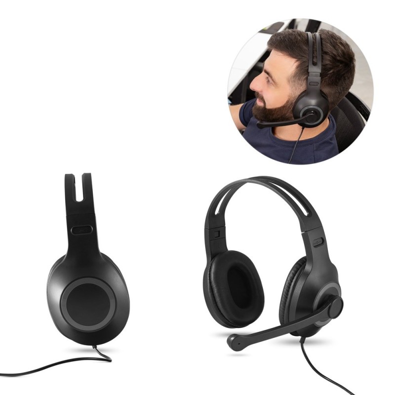 KILBY. Casque audio ajustable en ABS et PP avec microphone