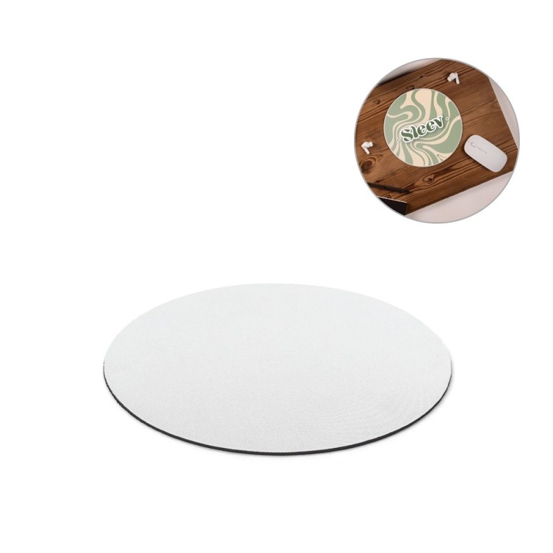 BLAIR ROUND. Tapis de souris rond avec base en caoutchouc