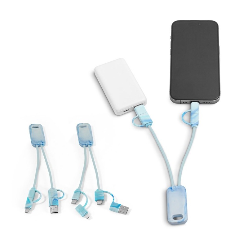 BERNERS. Câble USB 6-en-1 ultra-rapide en PET recyclé (100 % rPET)