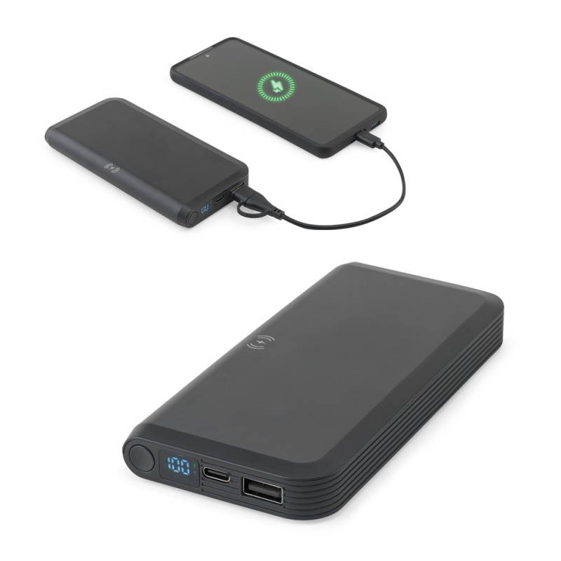 BECKER 10. Batterie nomade de 10 000 mAh en ABS recyclé (100 % rABS) avec chargeur sans fil ultrarapide de 15 W