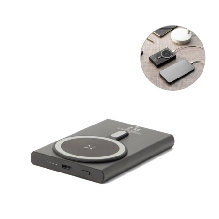WRIGHT 5. Batterie externe magnétique avec recharge ultra-rapide en aluminium recyclé et ABS recyclé 5 000 mAh