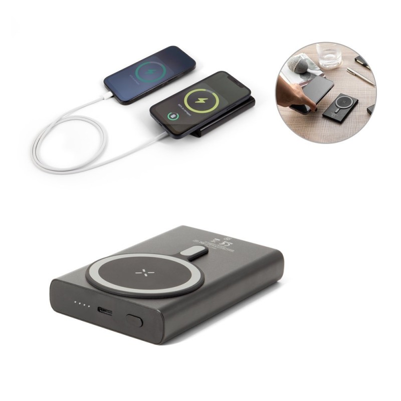 WRIGHT 10. Batterie externe magnétique avec recharge ultra-rapide en aluminium recyclé et ABS recyclé 10 000 mAh