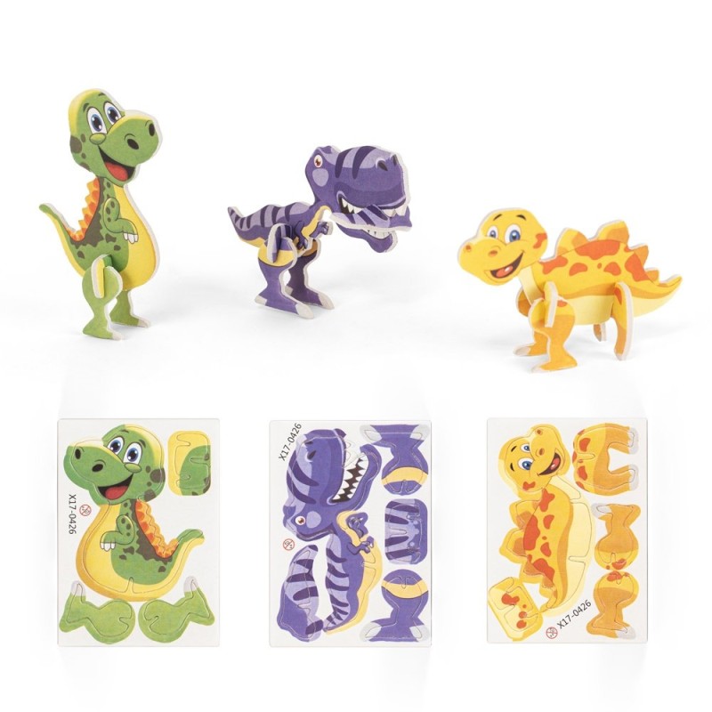 DINOSAURUS. Puzzle 3D en papier en forme de dinosaure