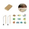 FISHY. Jeu de pêche composé de 10 poissons en bois, idéal pour les enfants