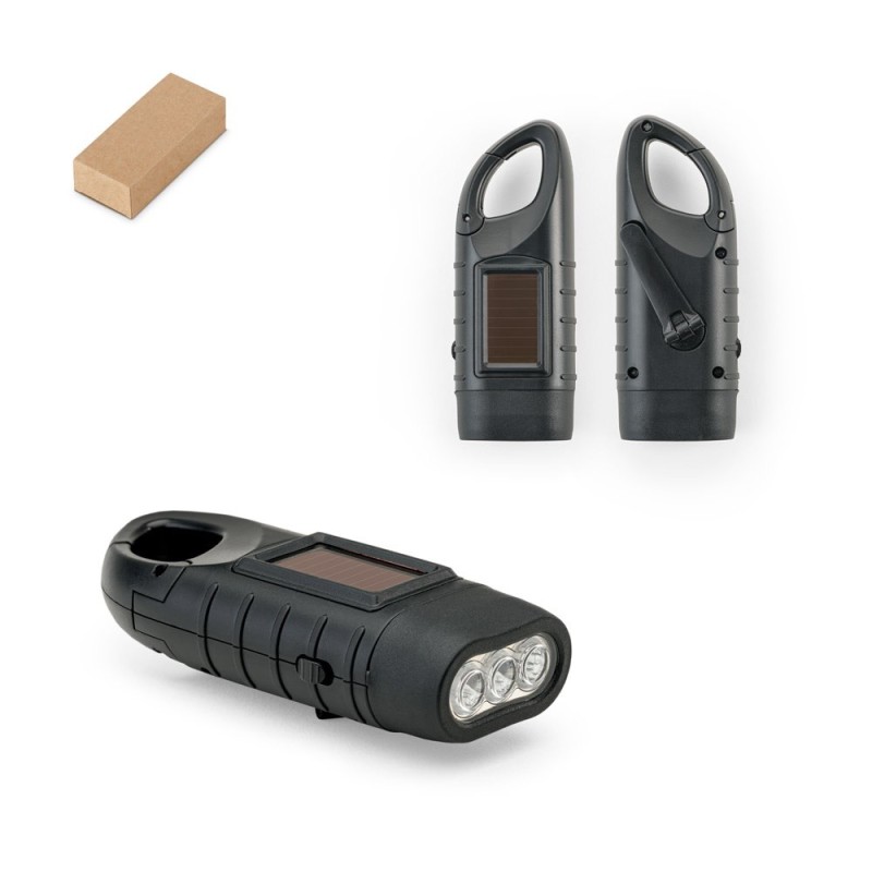 SOLARKY. Lampe torche compacte de 0'5 W en ABS, avec 3 LED blanches de 90 lumens