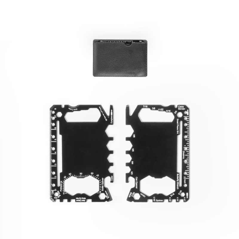 PEEBLES. Carte multifonction en acier inoxydable avec 20 fonctions