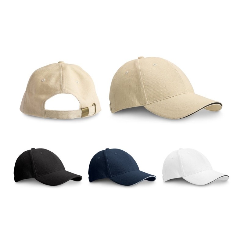 CHRISTOPHE. Casquette sandwich 100% coton (260 g/m²)