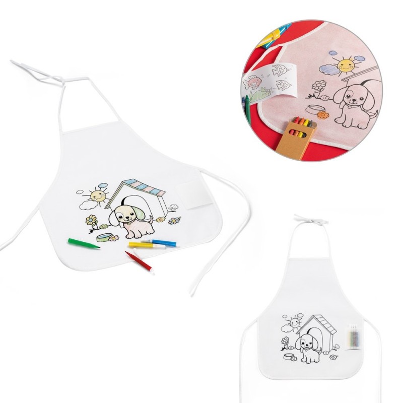 NILO. Tablier de coloriage pour enfants en non-tissé (80 g/m²)
